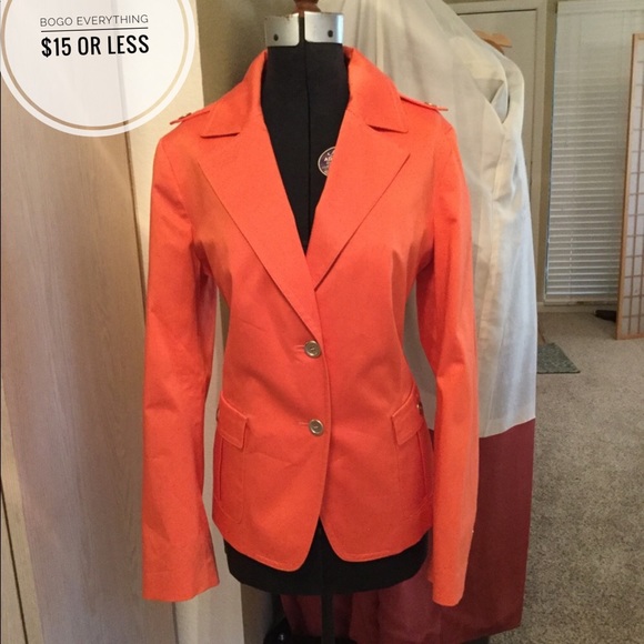 Talbots Jackets & Blazers - Talbot's Jacket Orange With Shoulder Epaulets